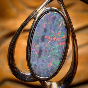 75% Off Card! Sterling Silver - Queensland Boulder Opal Doublet Pendant