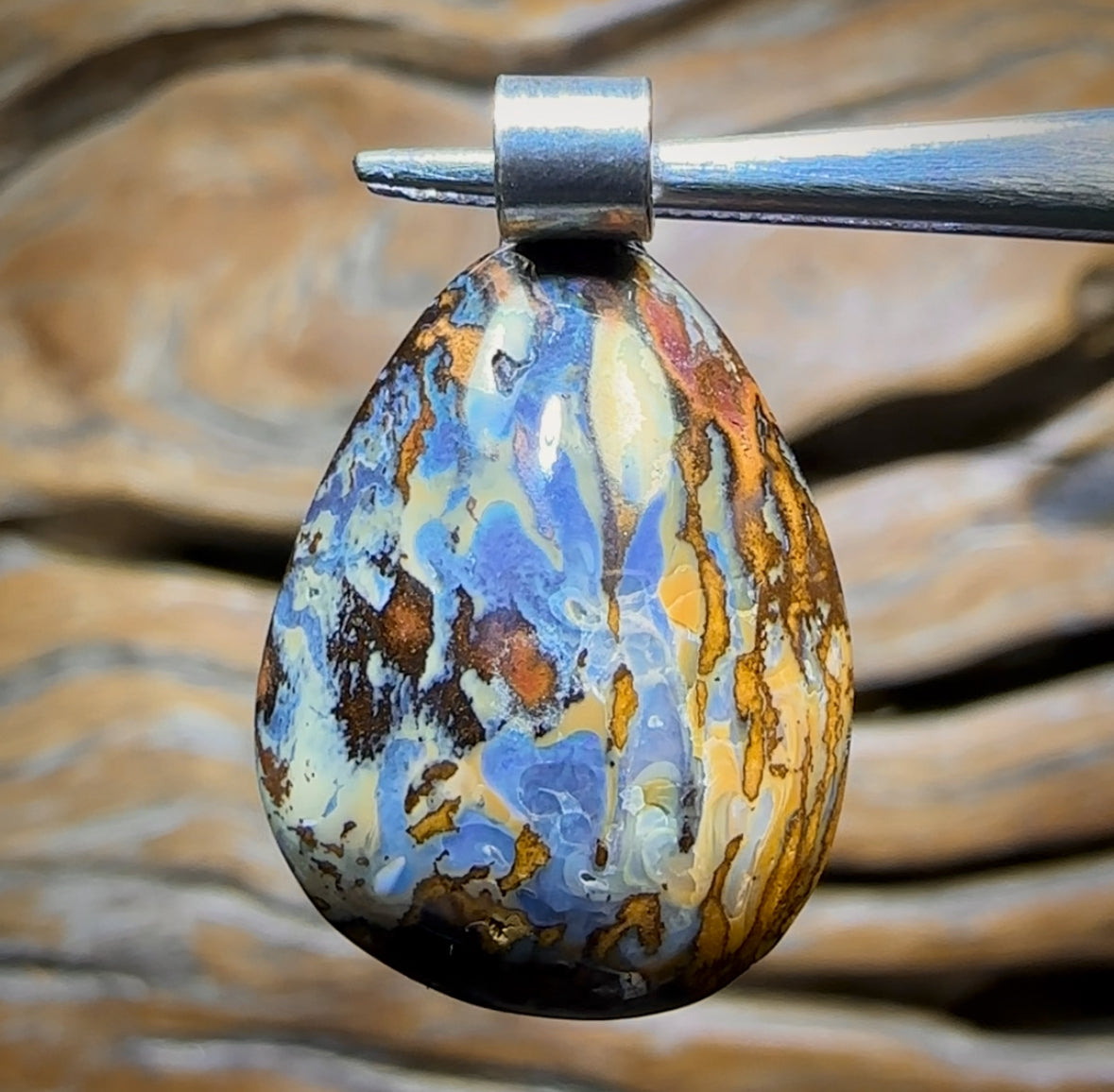 Solid Queensland Boulder Opal Pendant Awesome Wearable Tribal