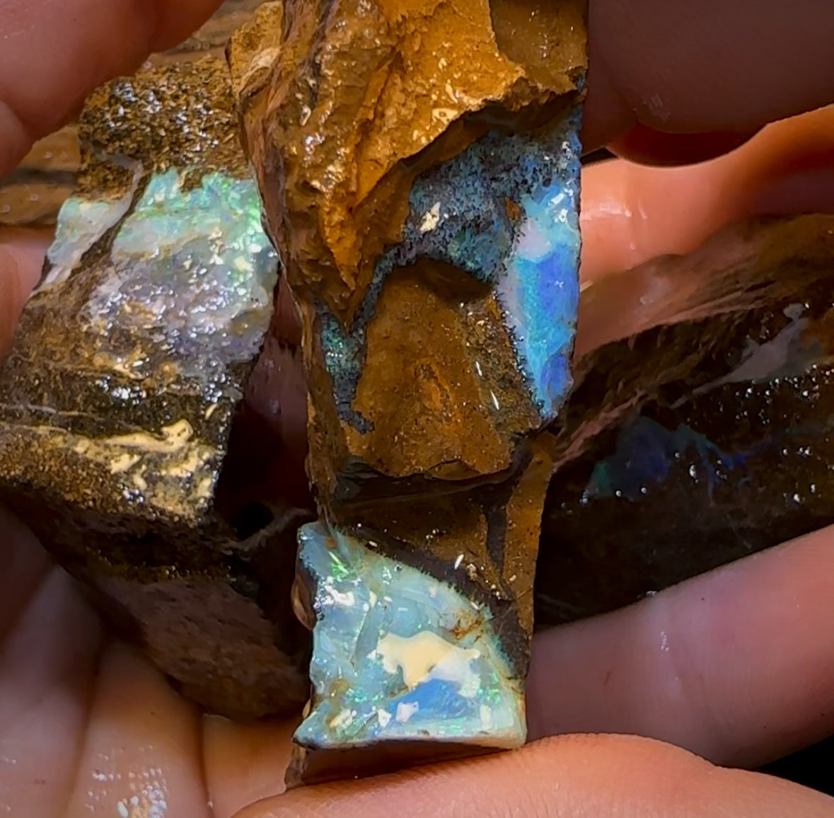 849cts - 3x Queensland Boulder Opal Rough Parcel from Winton