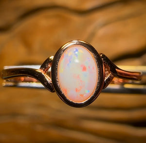 Sterling Silver / Rose Gold - South Australian Crystal Opal Ring