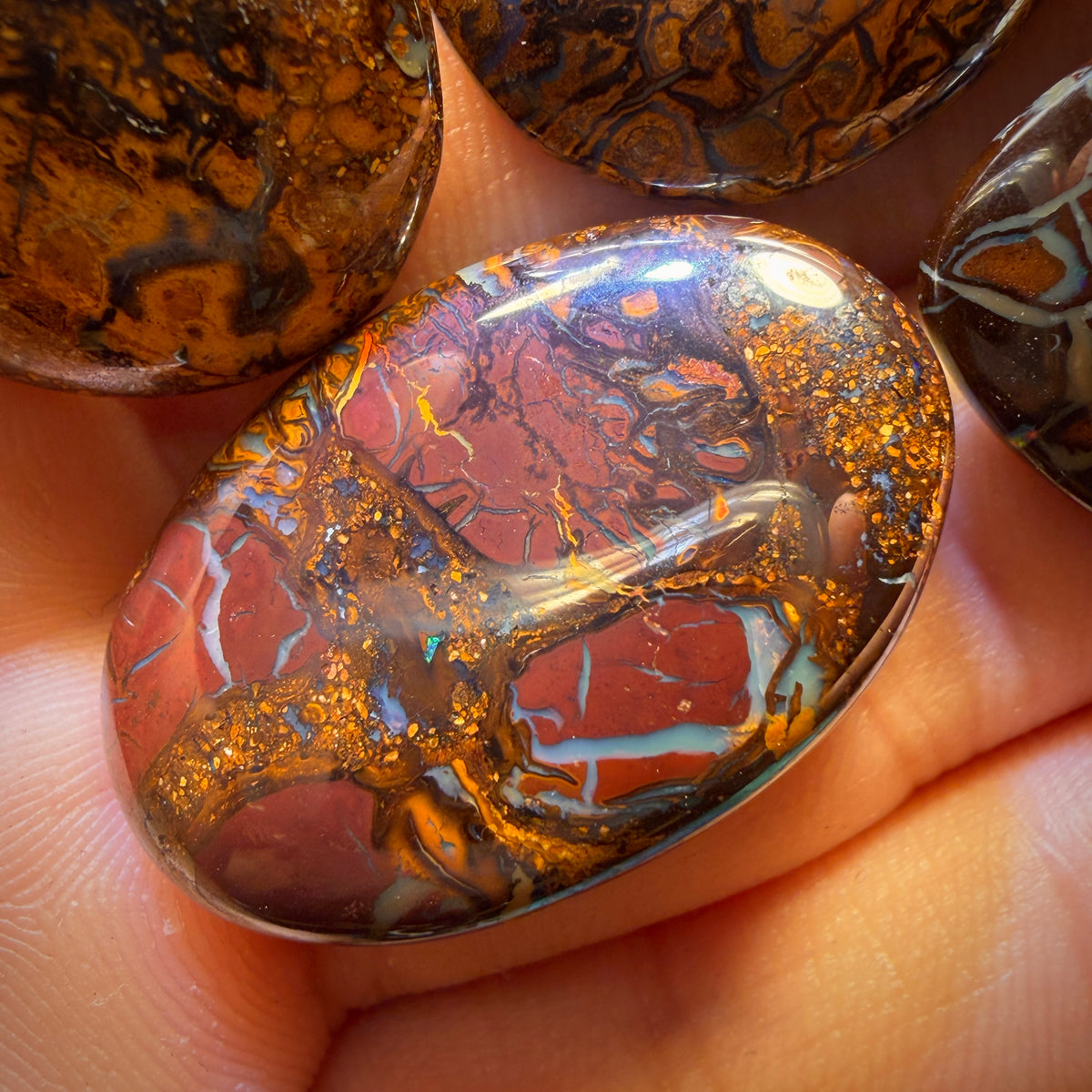 🔒190.4cts - 5x Australian Tribal Boulder Opal’s. Wholesale Dealers Parcel