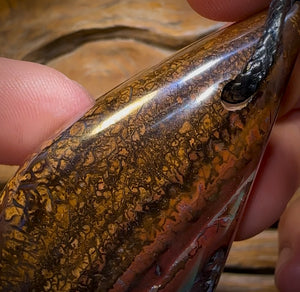72 x 36mm - HUGE Drilled Boulder Opal Pendant w/ Eco Friendly Vegan Cord