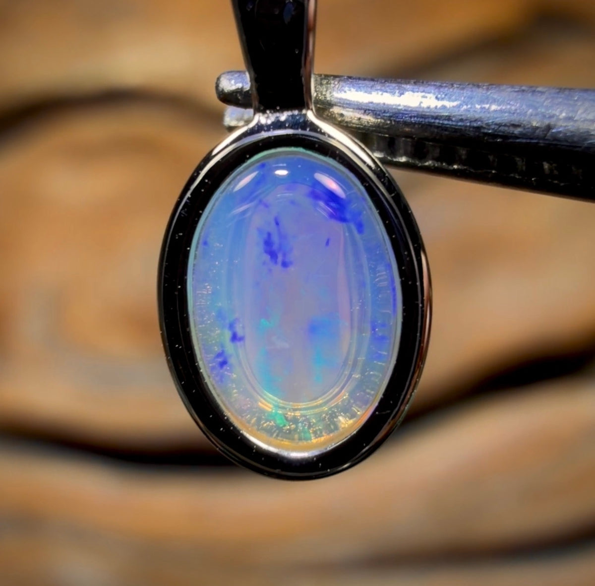 Sterling Silver - Solid South Australian Crystal Opal Pendant