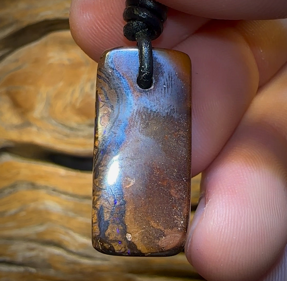 28 x 13mm - “Smiley” Drilled Tribal Australian Boulder Opal Necklace