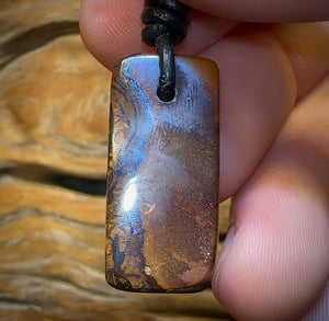 28 x 13mm - “Smiley” Drilled Tribal Australian Boulder Opal Necklace