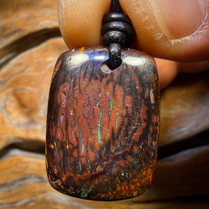 25 x 19mm - Drilled Tribal Queensland Boulder Opal Necklace
