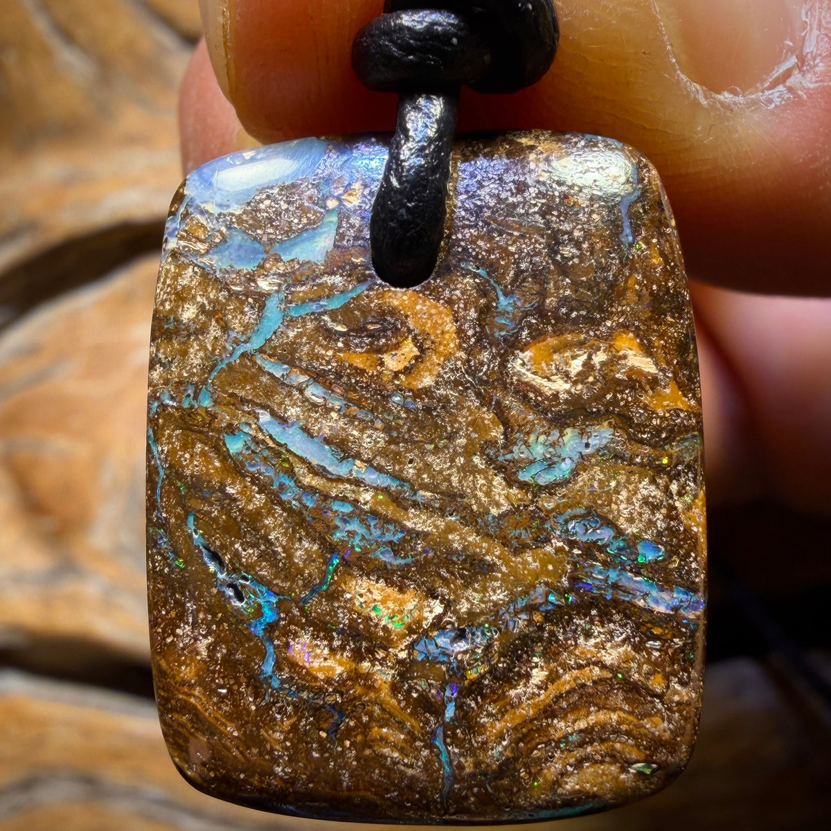 25 x 21mm - Drilled Queensland Boulder Opal Necklace