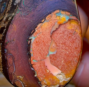 34 x 22mm - “Man in the Moon” Drilled Australian Tribal Boulder Opal Necklace