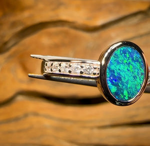 St. Silver - Queensland Boulder Opal Doublet Ring - Opal Whisperers