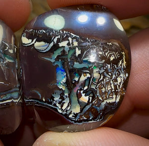 99.1cts - Koroit Nut Opal Pair. TRIBAL PATTERN