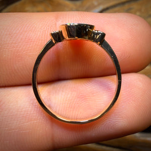 14k Gold - Rainbow Magic Queensland Boulder Opal Doublet Ring Top Multicolour