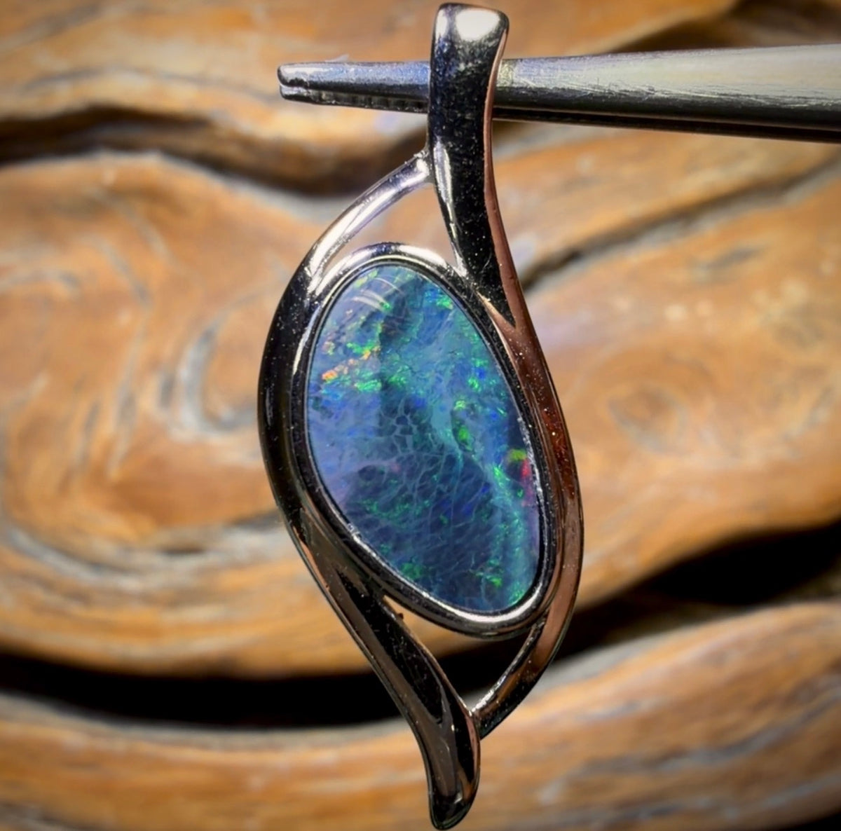Sterling Silver - Queensland Boulder Opal Doublet Pendant