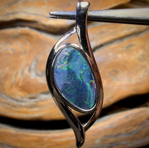 Sterling Silver - Queensland Boulder Opal Doublet Pendant