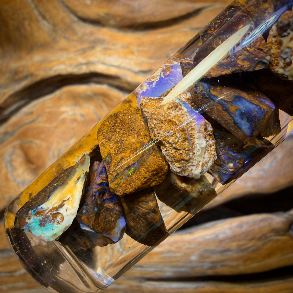 133cts - Jar of Yowah Nut Opal Rough w/ Fossil Opal