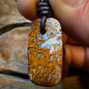 26 x 14mm - Drilled Tribal Queensland Boulder Opal Necklace