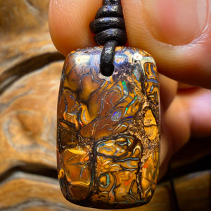 26 x 17mm - Drilled Tribal Queensland Boulder Opal Necklace