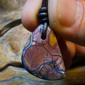 26 x 18mm - Drilled Tribal Queensland Boulder Opal Necklace