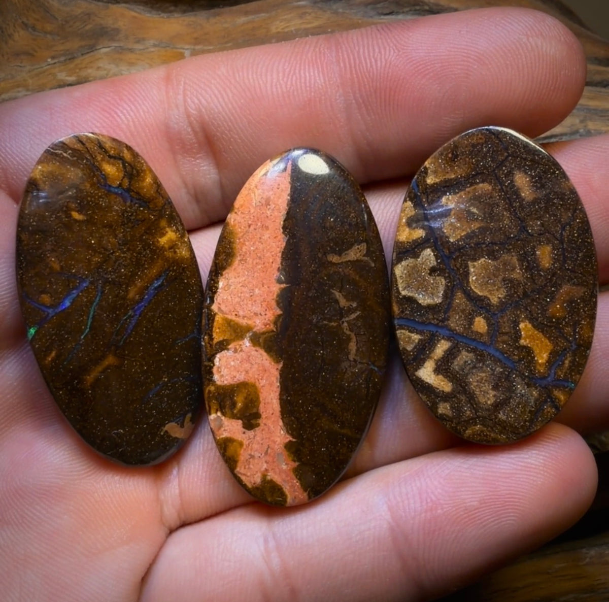 148.6cts - 3x Australian Boulder Seam Opal’s. Wholesale Dealers Parcel