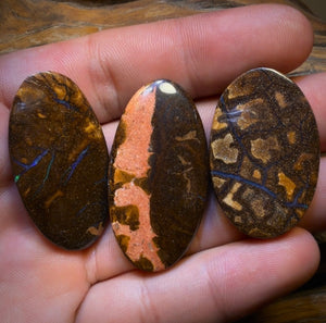 148.6cts - 3x Australian Boulder Seam Opal’s. Wholesale Dealers Parcel