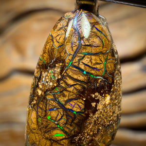 Roadshow Wildcard! Solid Tan Tribal Queensland Boulder Opal Pendant