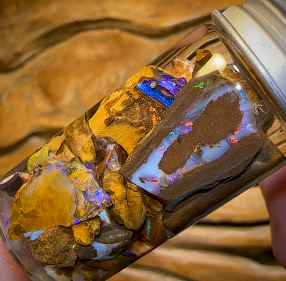 63.1cts - Vial of Yowah Nut Opal Rough. Australian Boulder Opal