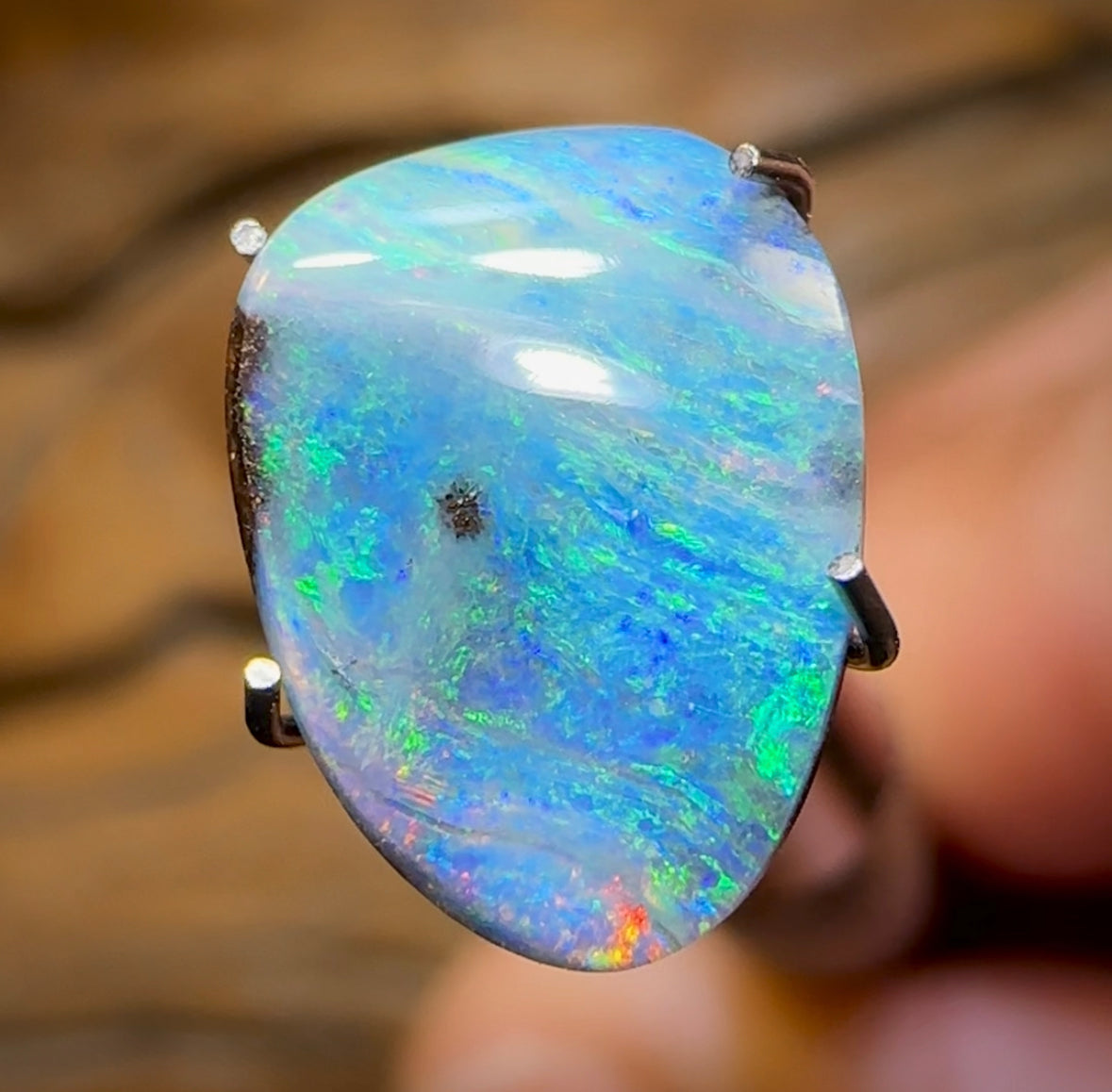2.9cts - “Ice aka Scandinavian Blue”Queensland Boulder Opal from Winton - Opal Whisperers