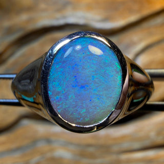 OPALFEST Sterling Silver  - Unisex SOLID South Australian Dark Opal Ring