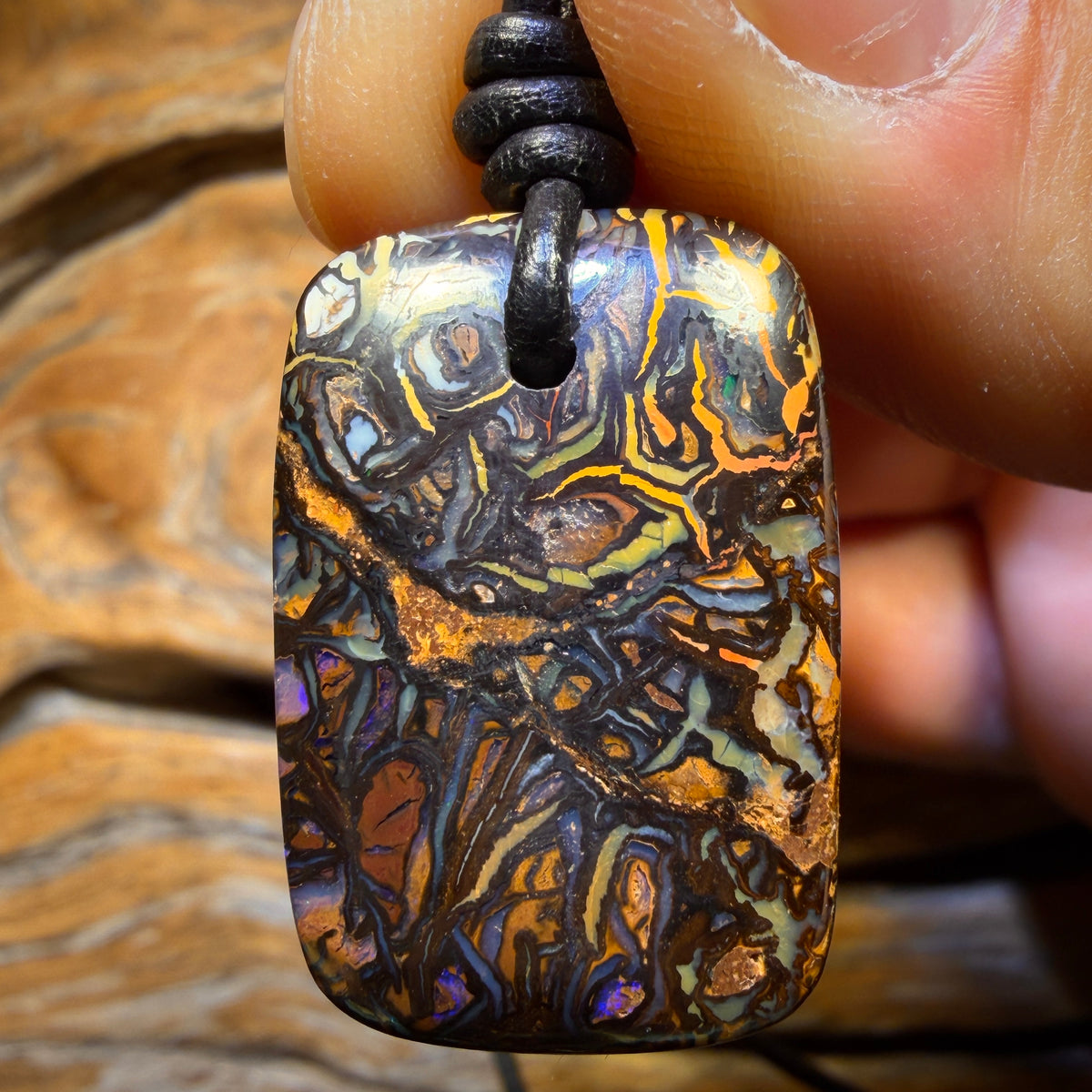 28 x 19mm - Drilled Tribal Queensland Boulder Opal Necklace