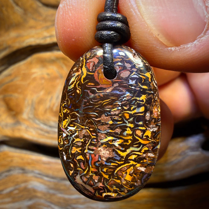 28 x 19mm - Drilled Tribal Queensland Boulder Opal Necklace