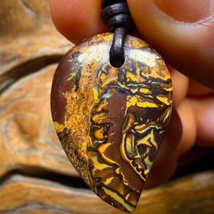 28 x 20mm - Drilled Tribal Queensland Boulder Opal Necklace