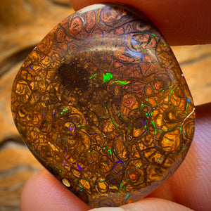 29.3cts - Tribal Yowah Nut Opal. Electric Green