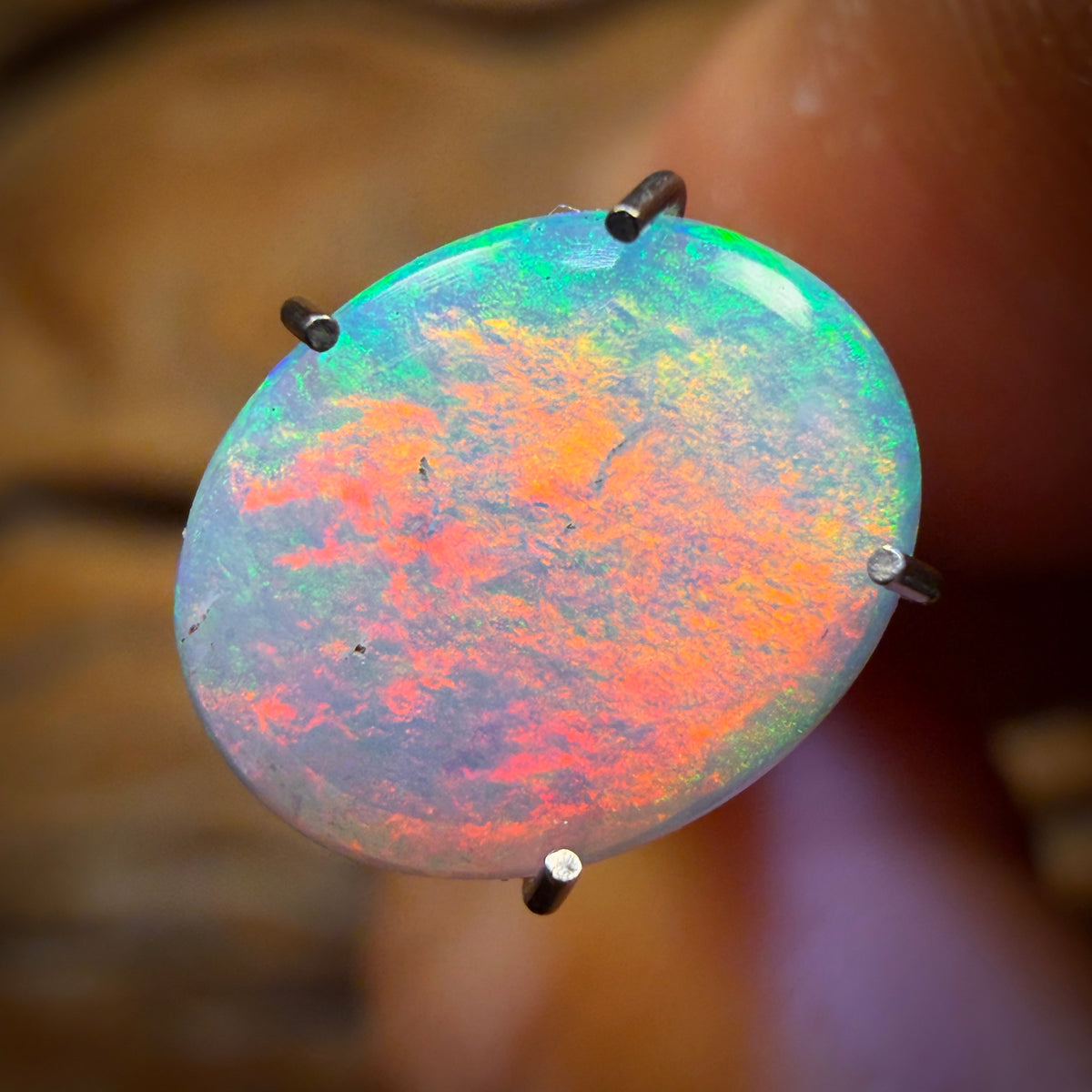 Straight off the bat WILD CARD! 0.9cts - RED Flash Solid South Australian Crystal Opal