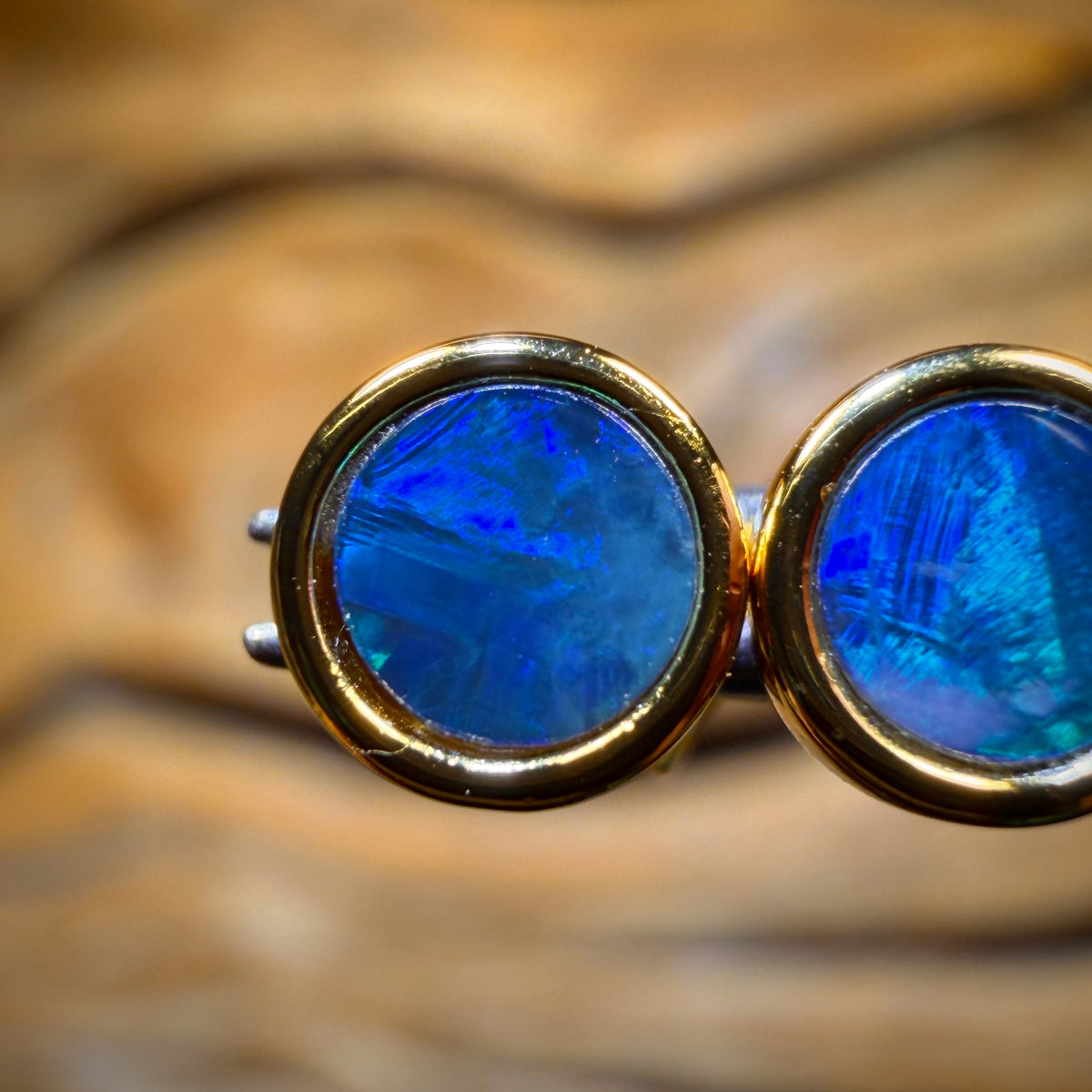 Best Sellers Extremely Limited. Sterling Silver Gold Plated - Australian Boulder Opal Doublet Stud Earrings