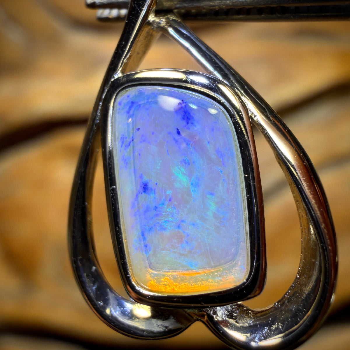 Sterling Silver - Solid South Australian Crystal Opal Pendant