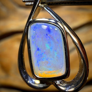 Sterling Silver - Solid South Australian Crystal Opal Pendant