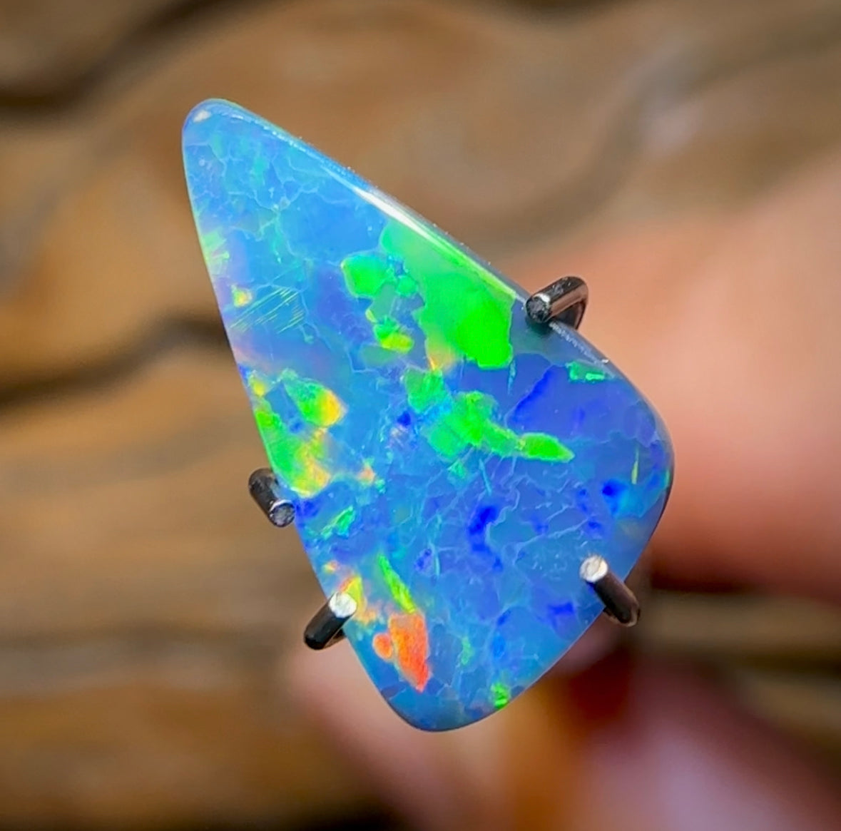 1.05cts - “Bermuda Triangle”- Australian Dark Opal from Lightning Ridge - Opal Whisperers