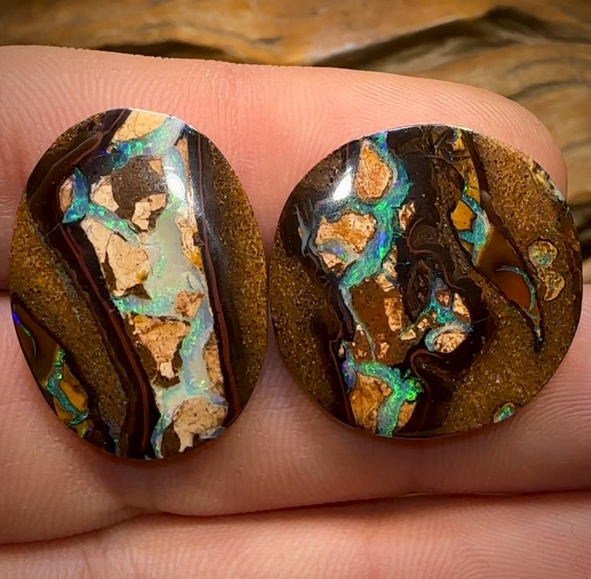 35.1cts - Tribal Queensland Boulder Opal Pair
