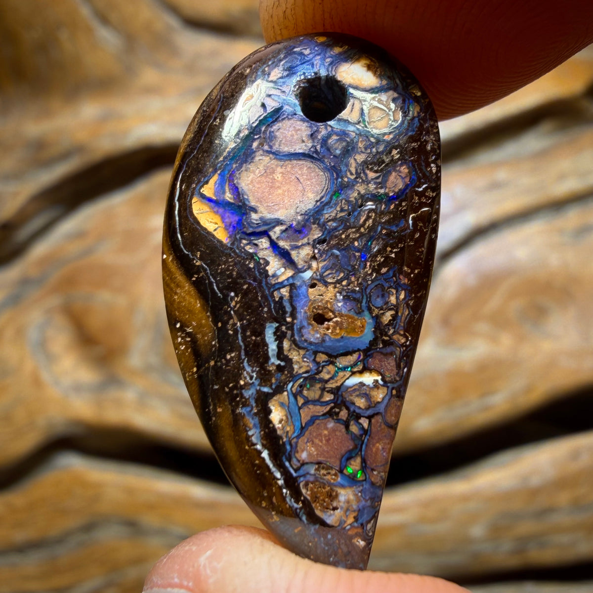 29 x 14mm - Drilled Tribal Queensland Boulder Opal