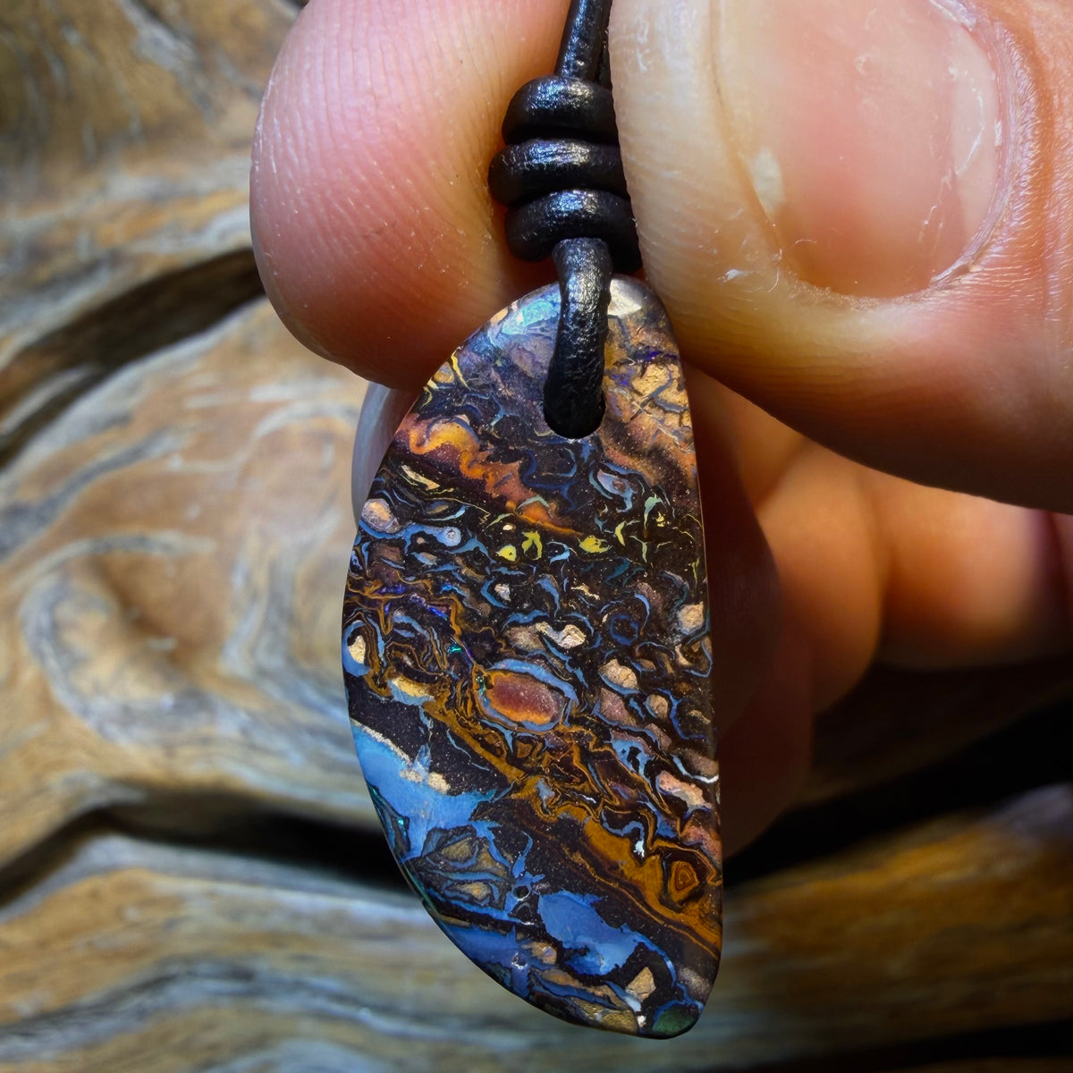 29 x 15mm - Drilled Tribal Queensland Boulder Opal Necklace