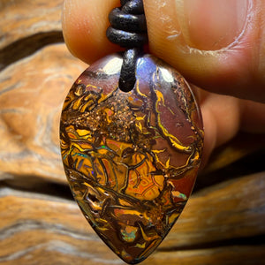 29 x 20mm - Drilled Tribal Queensland Boulder Opal Necklace