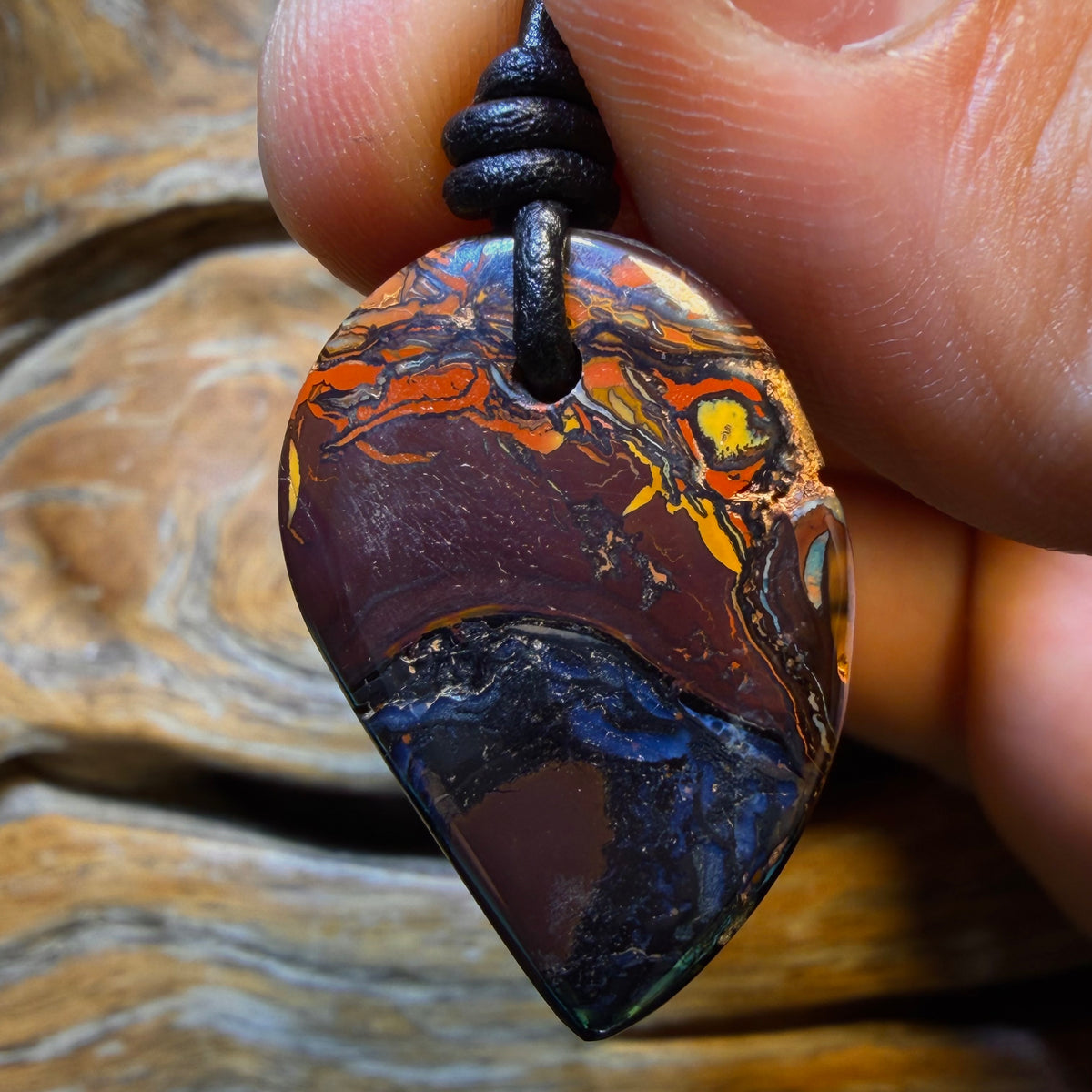 29 x 20mm - Drilled Tribal Queensland Boulder Opal Necklace