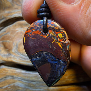 29 x 20mm - Drilled Tribal Queensland Boulder Opal Necklace