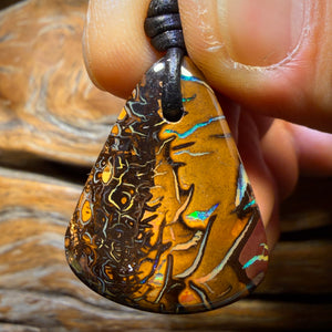 29 x 23mm - Drilled Tribal Queensland Boulder Opal Necklace