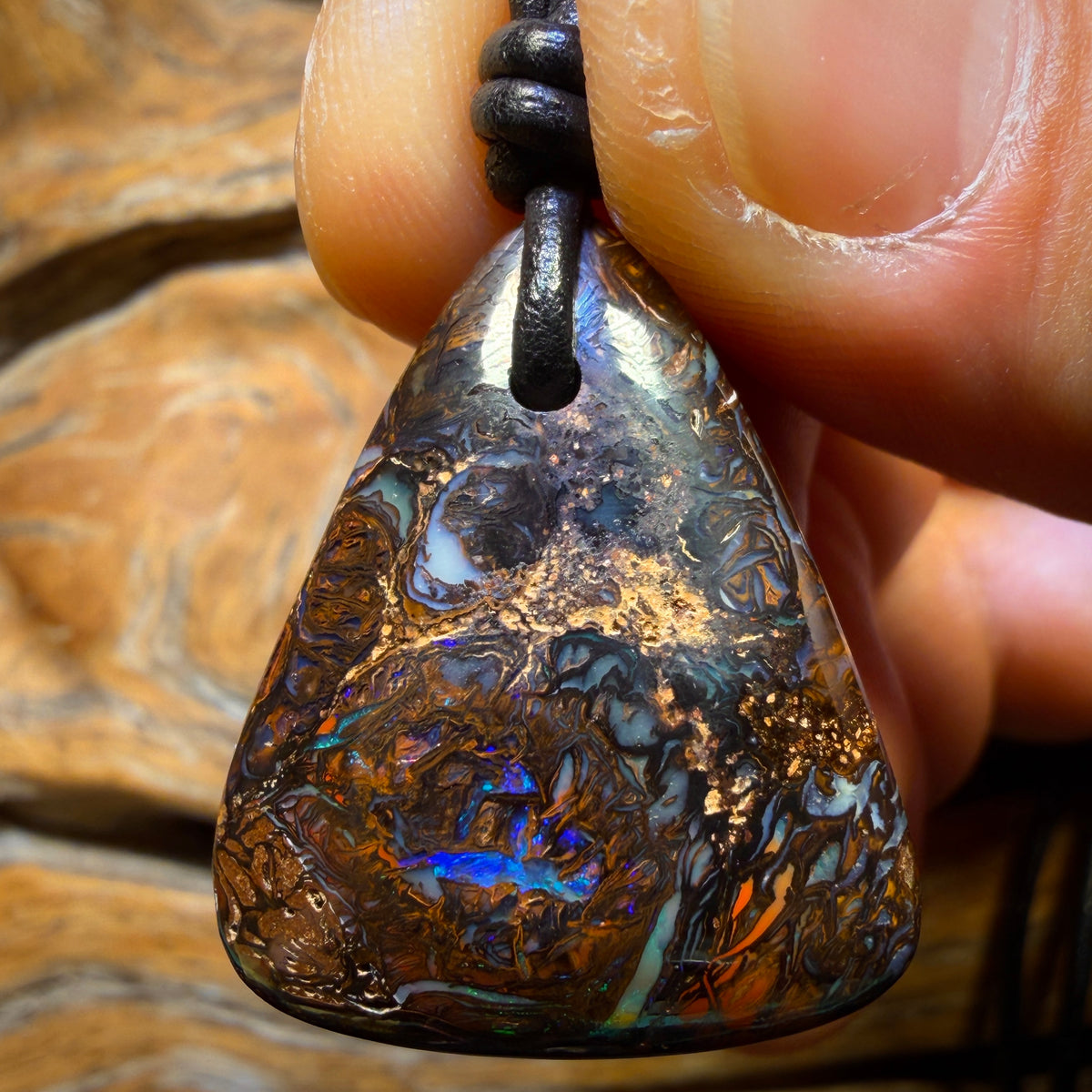29 x 24mm - Drilled Tribal Queensland Boulder Opal Necklace