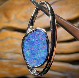 Sterling Silver - Queensland Boulder Opal Doublet Pendant Quality Bargain