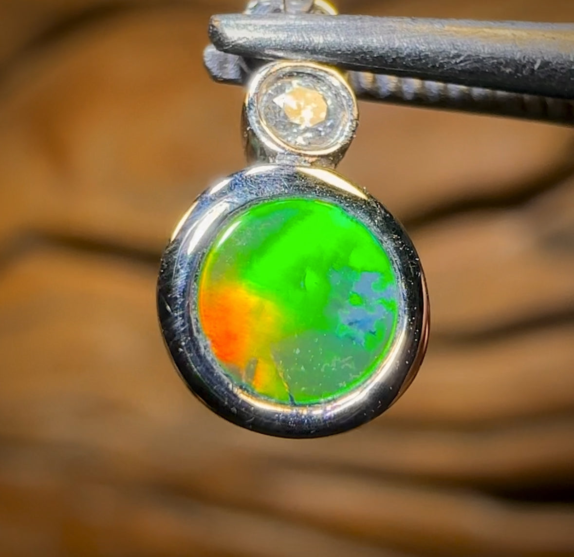 14k White Gold - Queensland Boulder Opal Doublet Pendant