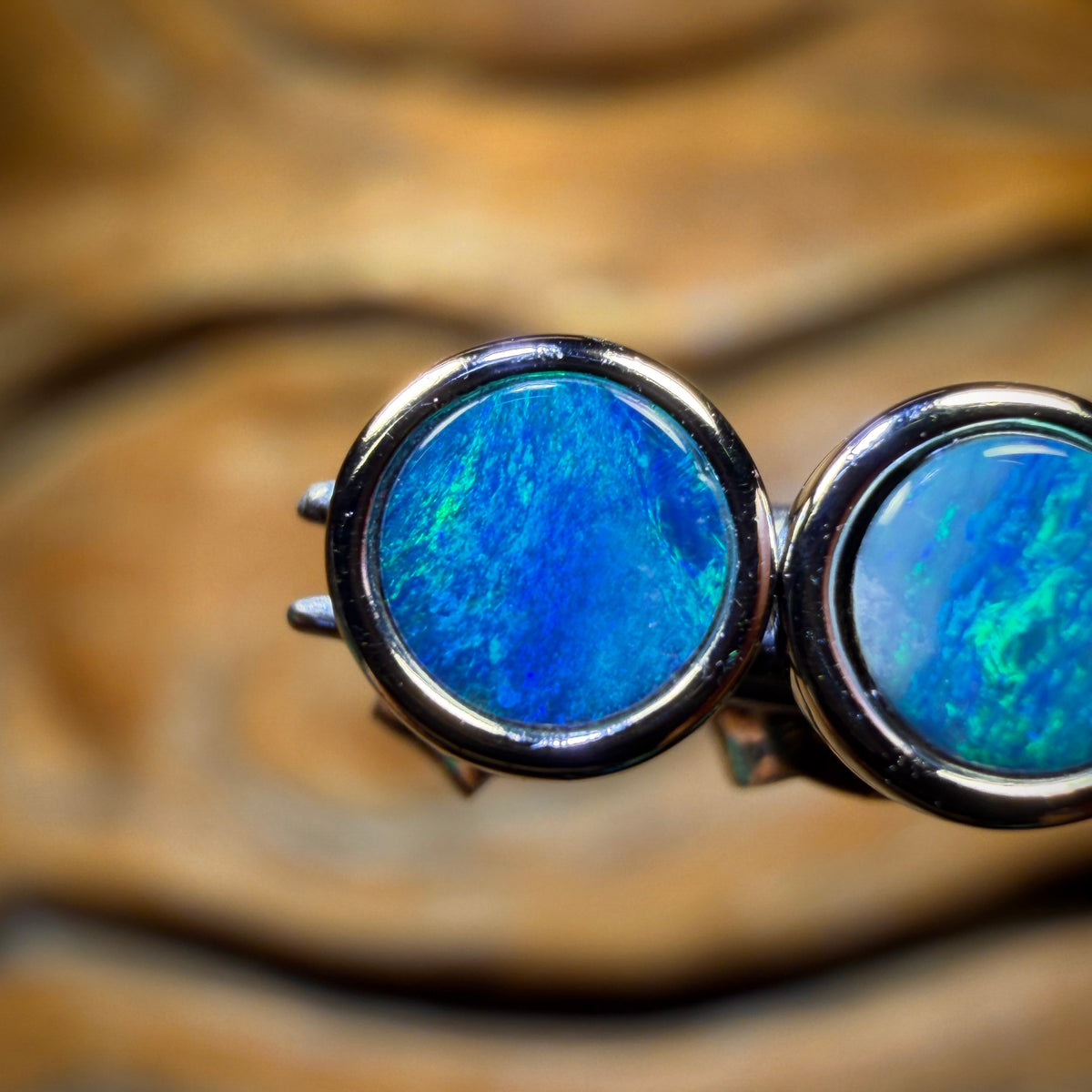 Sterling Silver - Australian Boulder Opal Doublet Stud Earrings