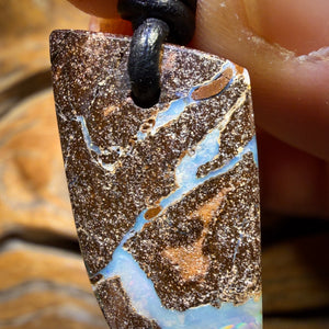 BARGAIN CARD! 30 x 16mm - Drilled Australian Boulder Opal Necklace