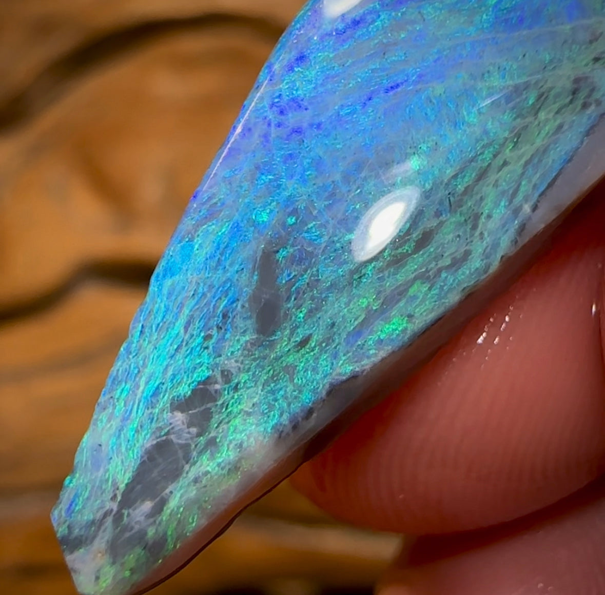 12.5cts - Lightning Ridge Black Opal Rub - Opal Whisperers