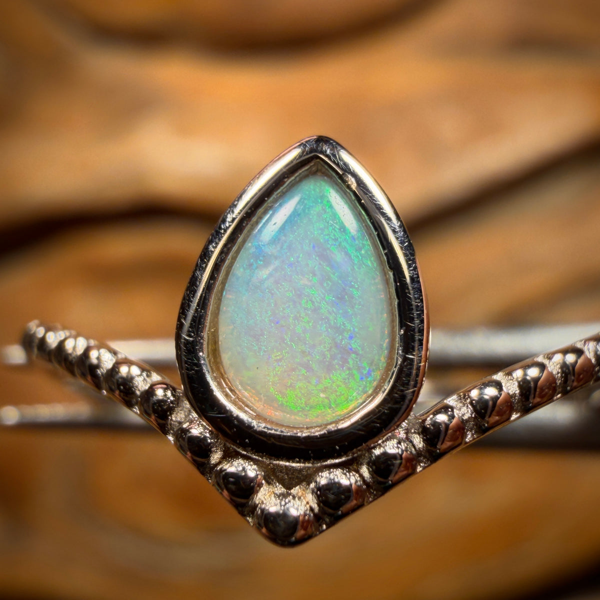 Sterling Silver - South Australian Crystal Opal Ring